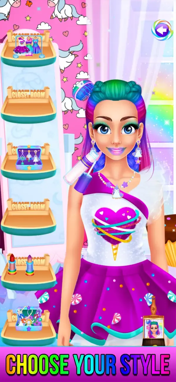Rainbow Unicorn Candy Salon screenshot 2