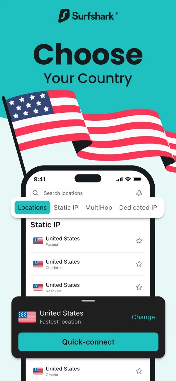 Surfshark VPN: Fast VPN App screenshot 1