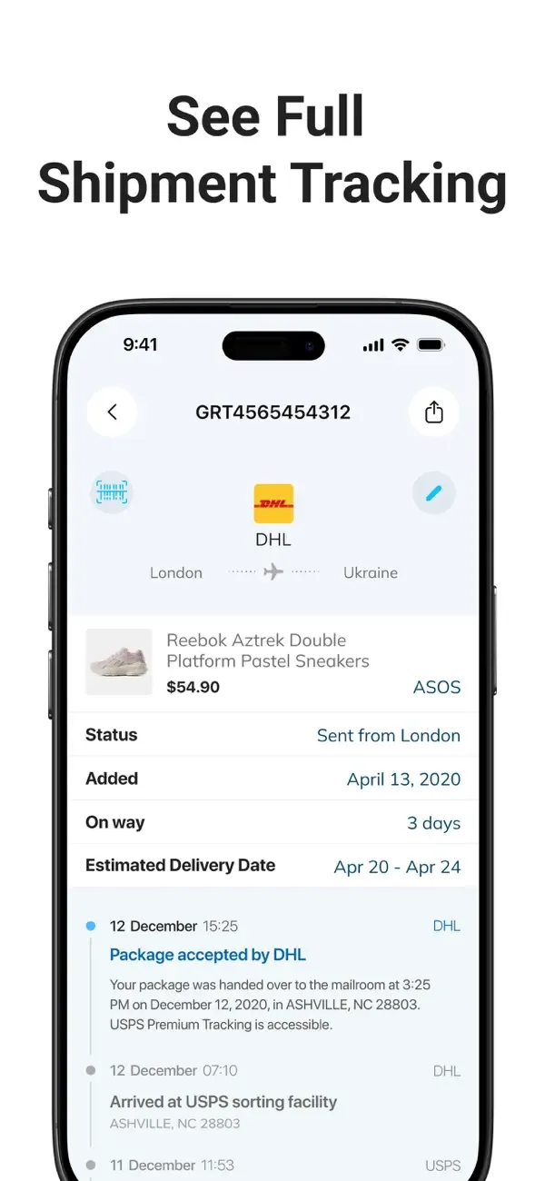 Package Tracker - pkge Mobile screenshot 5