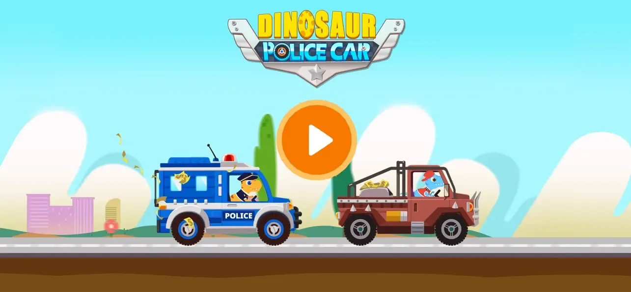 Dinosaur Police Car kids Games screenshot 1
