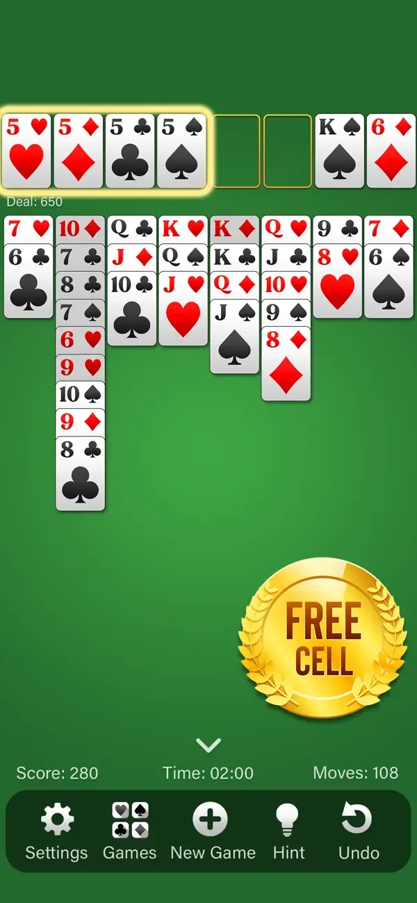 FreeCell Solitaire (Classic) screenshot 5