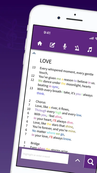 Lyric Notepad - Song Writing screenshot 1