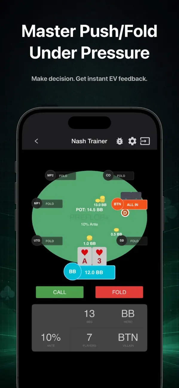 Preflop+ Poker GTO Nash Charts screenshot 2