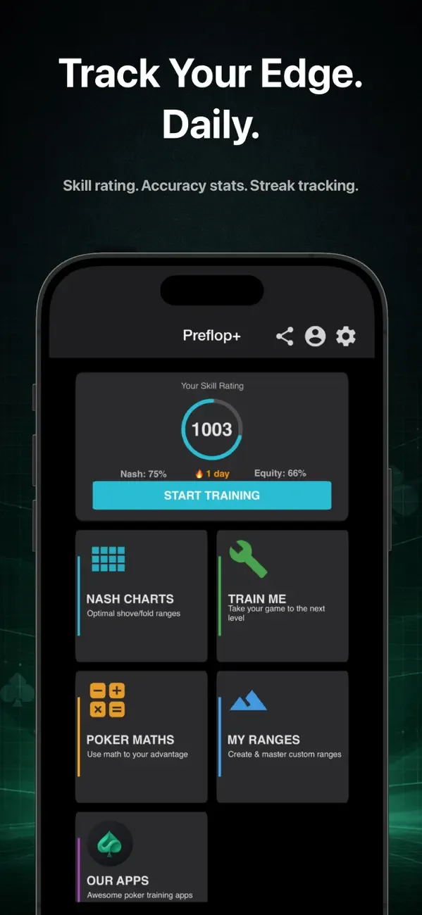 Preflop+ Poker GTO Nash Charts screenshot 3