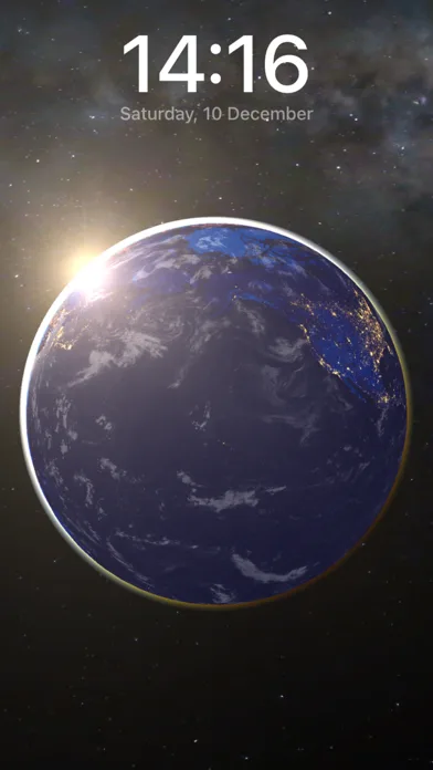 3D Earth & moon, sun and stars screenshot 2
