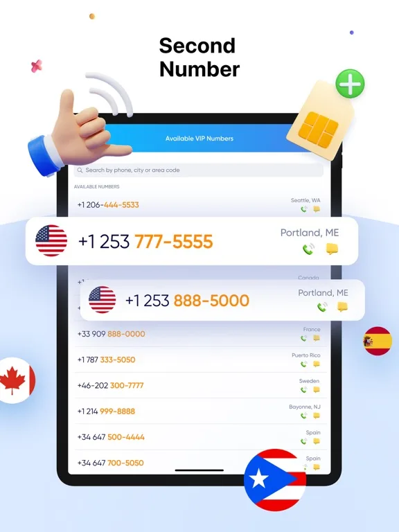 SIMless - 2nd Phone Number screenshot 1