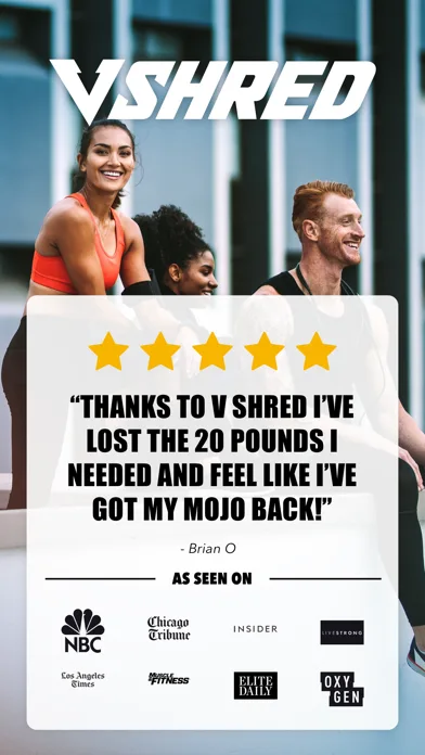V Shred: Nutrition & Fitness screenshot 1