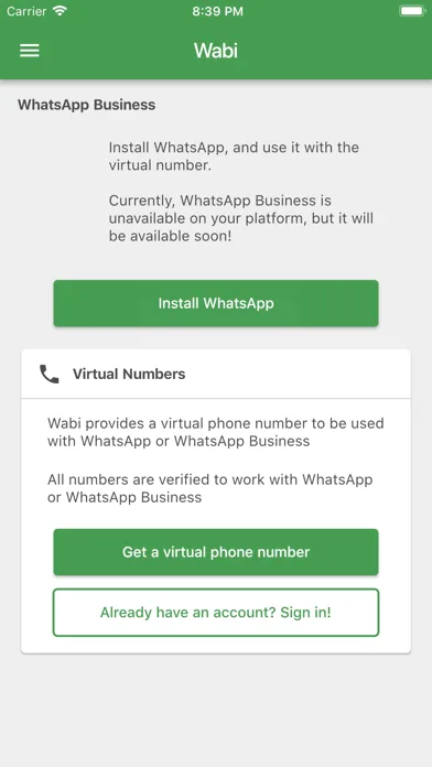 Wabi - Number for WA Business screenshot 1