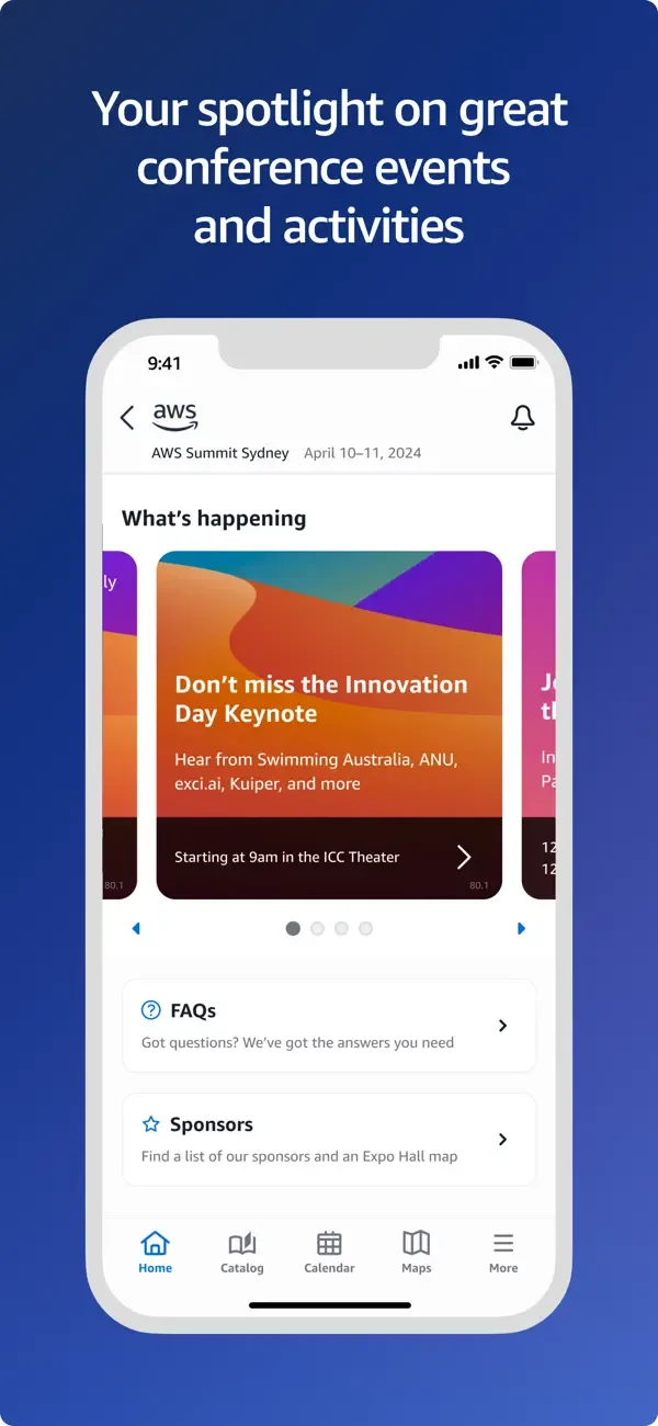 AWS Events screenshot 2