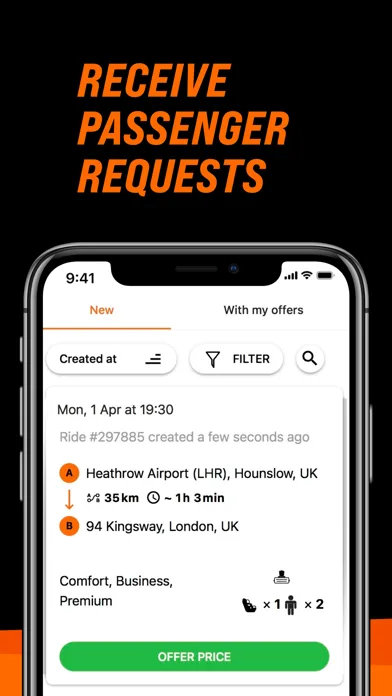 GetTransfer DRIVER Service screenshot 1