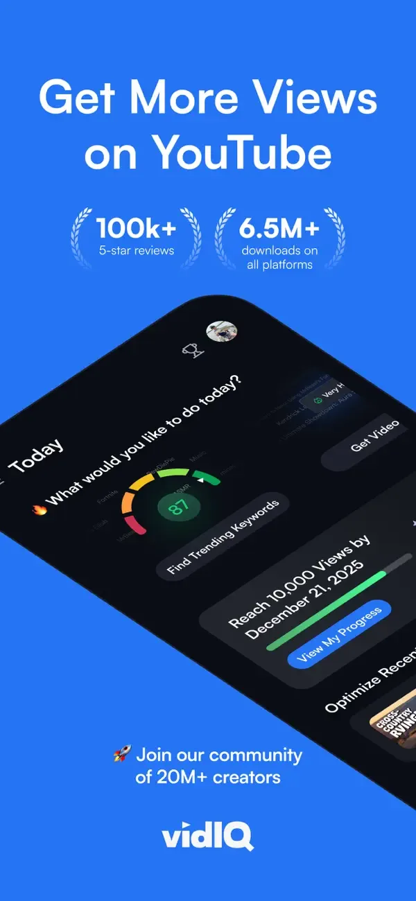 vidIQ for YouTube screenshot 1