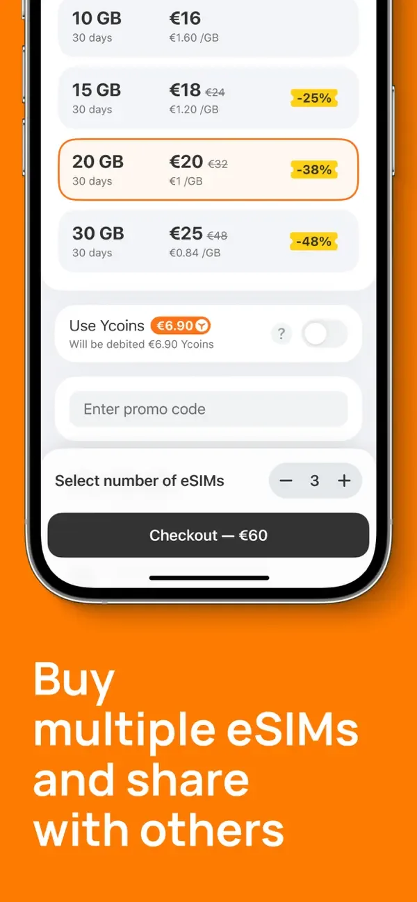 Yesim: eSIM & Mobile Internet screenshot 4