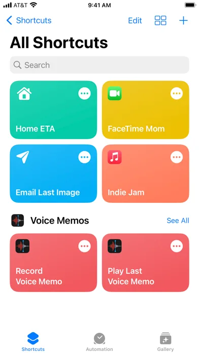 Shortcuts screenshot 1