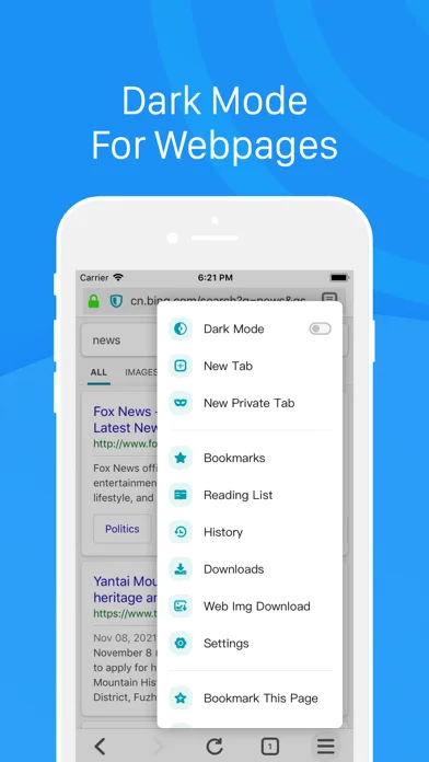 Dark Browser- Private&Secure screenshot 1