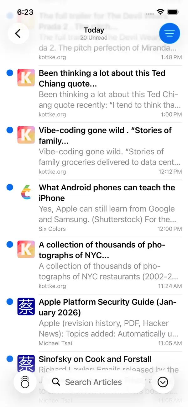 NetNewsWire: RSS Reader screenshot 4