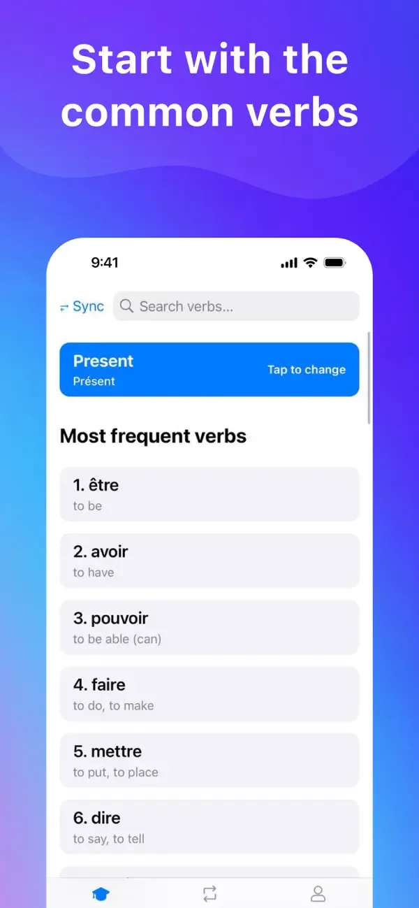 Learning Spanish Verbs, French screenshot 3
