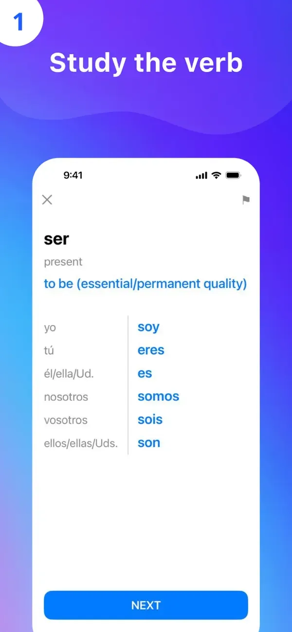 Learning Spanish Verbs, French screenshot 5