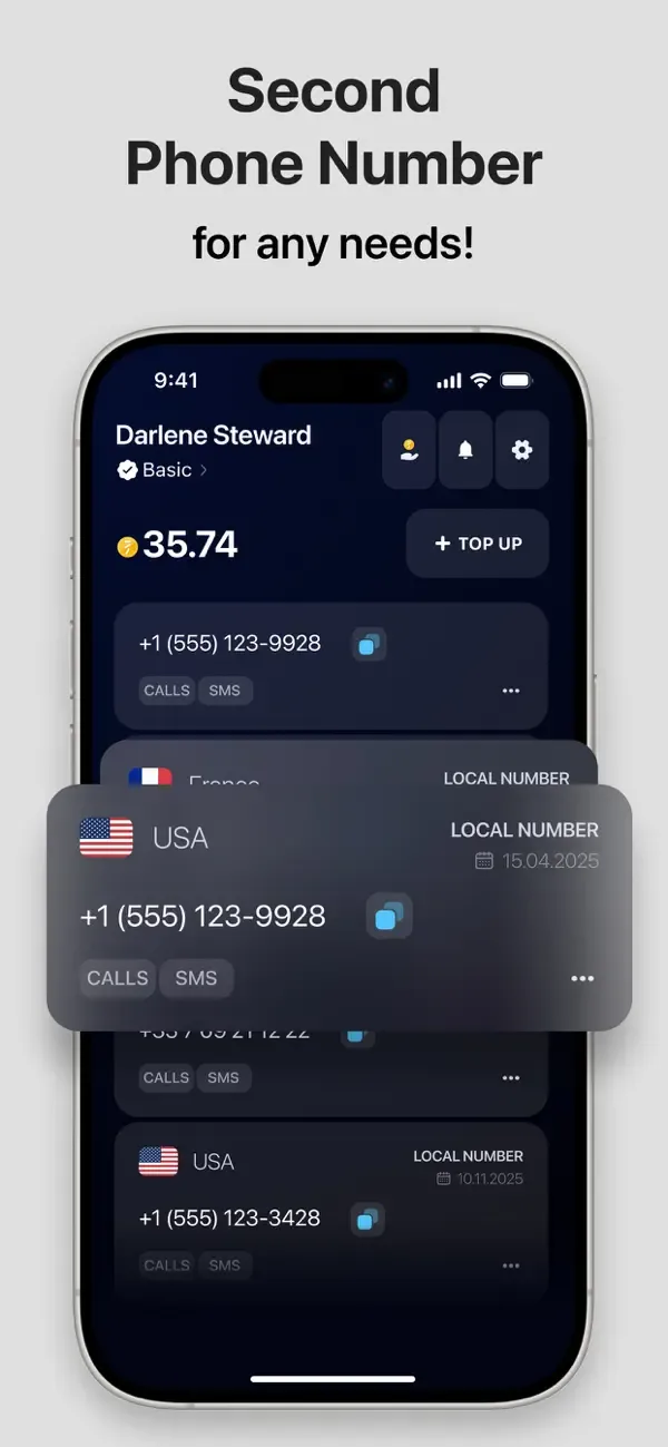 eSIM Plus: Second Phone Number screenshot 2