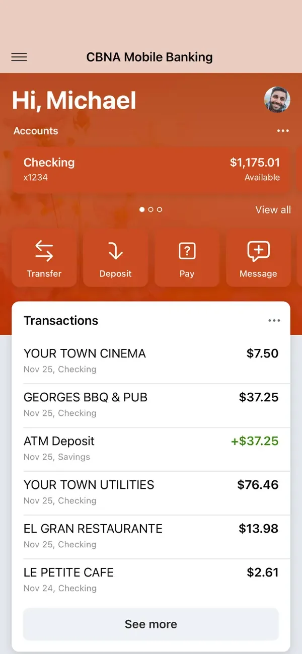 CBNA Mobile Banking screenshot 1