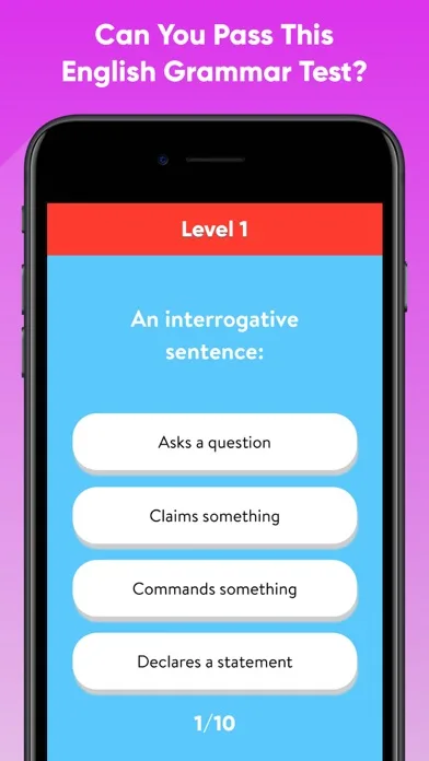 English Grammar Test Game screenshot 1
