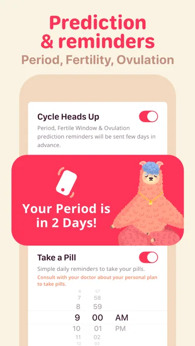 My period calendar Pinkllama screenshot 5