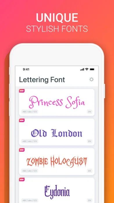 Fonts X for iPhones: Keyboard screenshot 1
