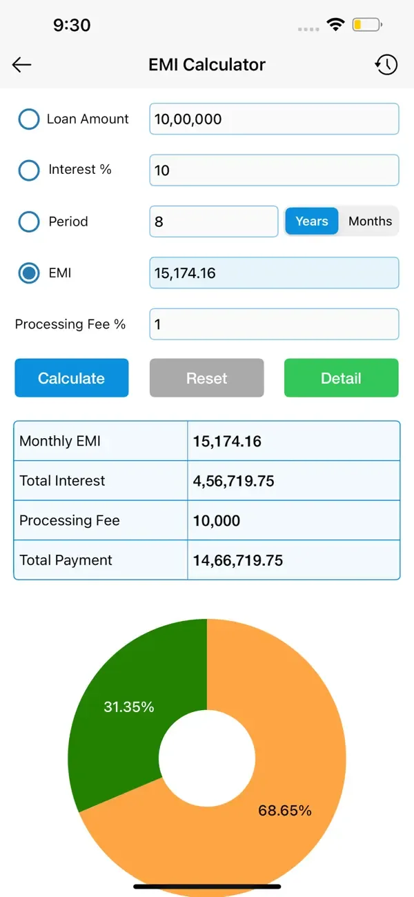 EMI Calculator : Loan Manager screenshot 1