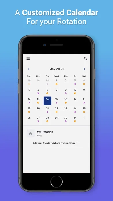 Monaweb -Shift worker calendar screenshot 1