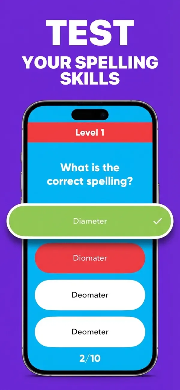 Spelling Test Quiz - Word Game screenshot 1