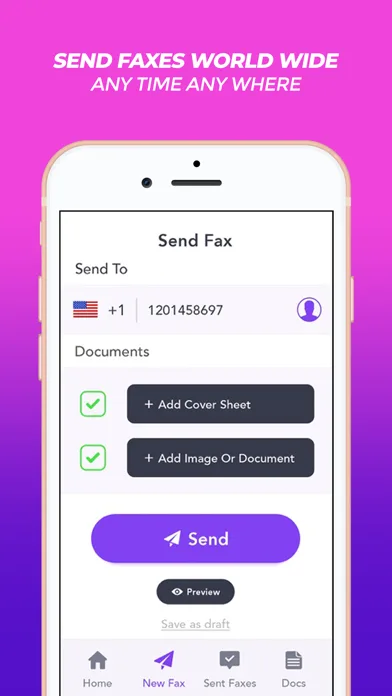 Simple Fax - Fax From iPhone screenshot 1