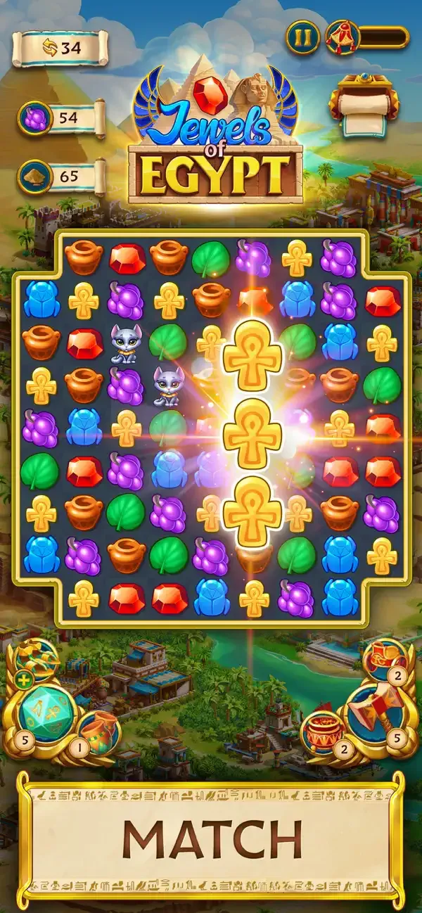 Jewels of Egypt・Match 3 Puzzle screenshot 1
