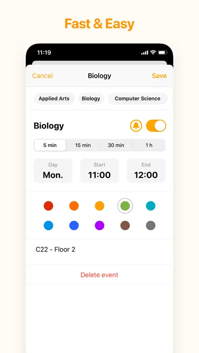 My Timetable - Quick & Simple screenshot 2
