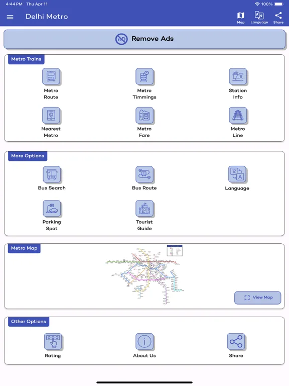 Delhi Metro Route Map and Fare screenshot 1