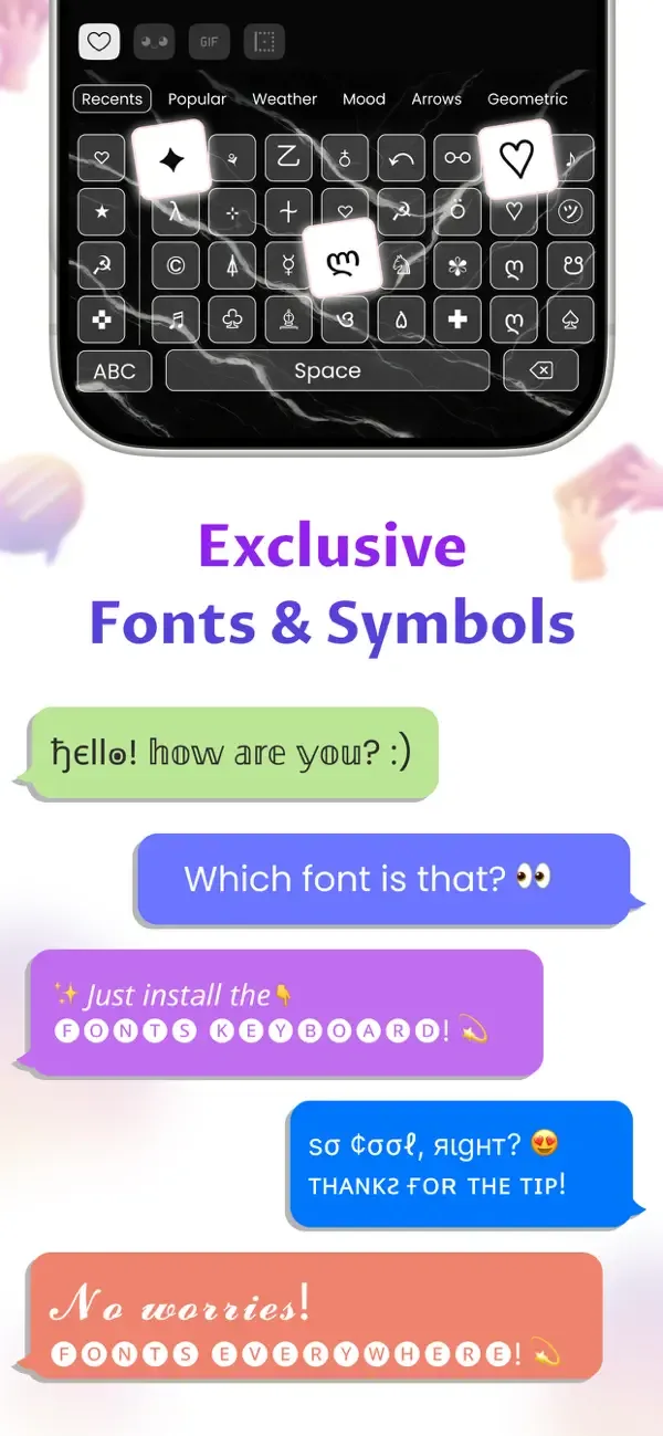 Cool Fonts Keyboard Themes screenshot 1