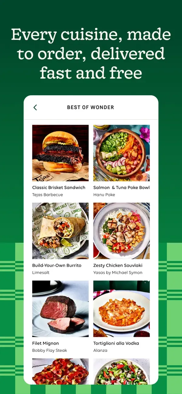 Wonder: Food Delivery screenshot 2