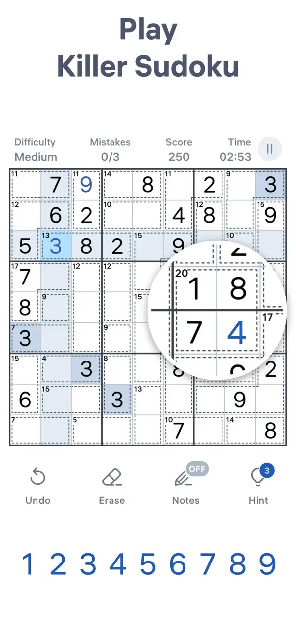 Killer Sudoku by Sudoku.com screenshot 1