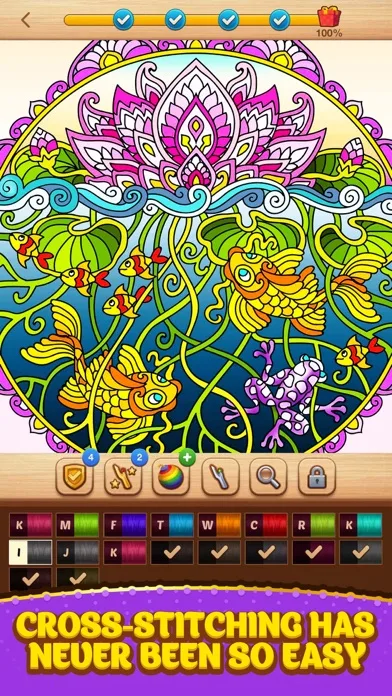 Cross Stitch Coloring Mandala screenshot 2