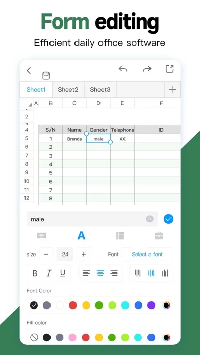 Spreadsheet-xlsx&csv editor screenshot 1