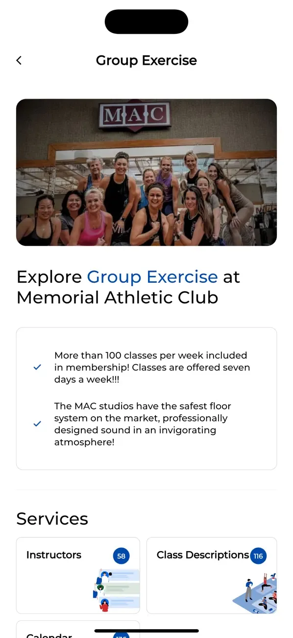 Memorial Athletic Clubs screenshot 4