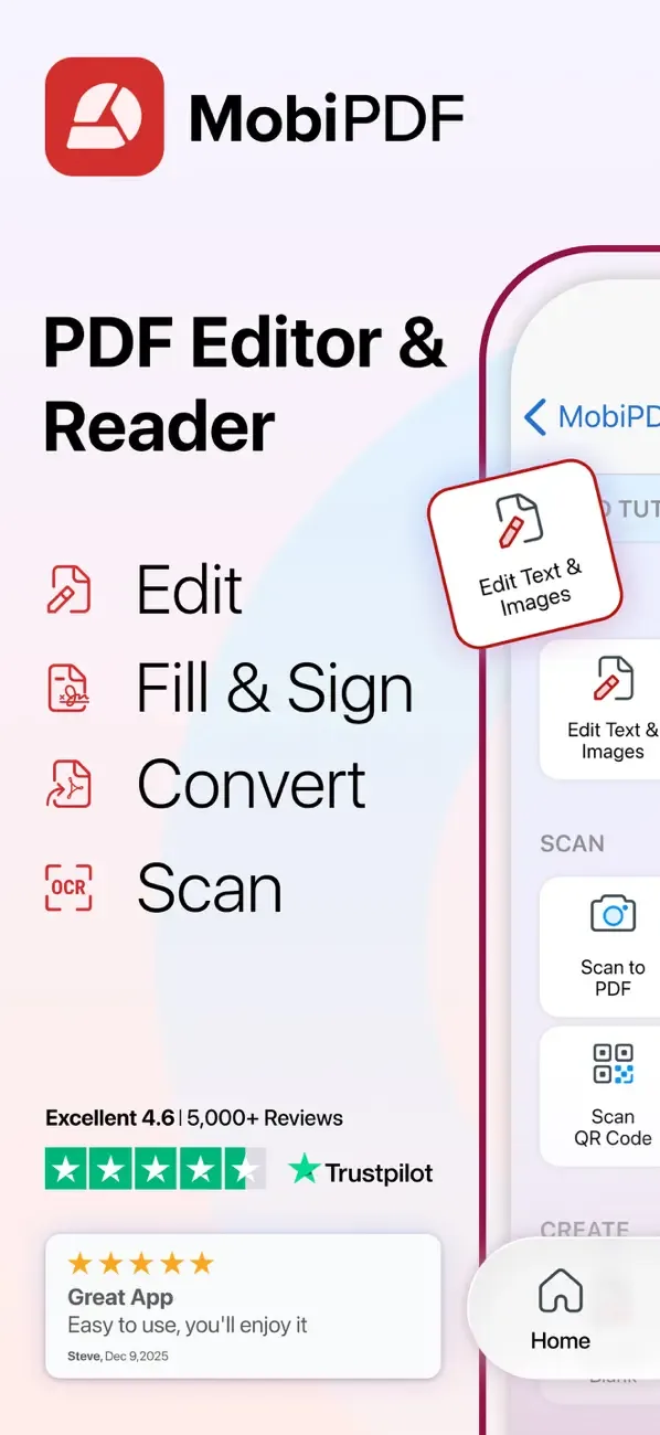 MobiPDF・PDF Text Editor・Reader screenshot 1