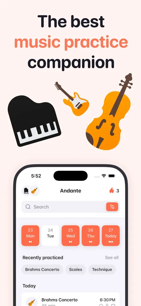 Andante Music Practice Journal screenshot 1