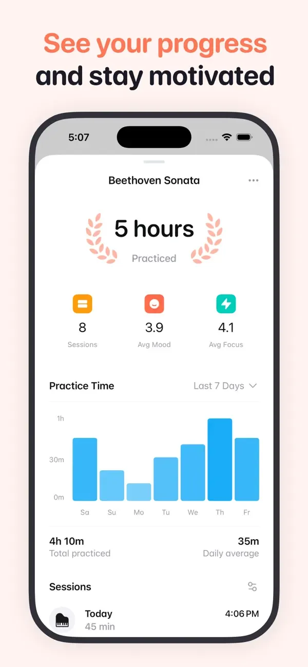 Andante Music Practice Journal screenshot 3