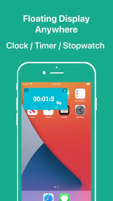 Floating Clock-Timer&Stopwatch screenshot 1