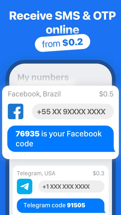 SMS Virtual - Receive SMS screenshot 1