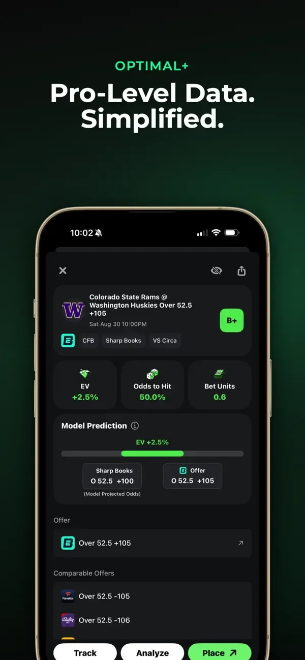 Optimal Bet: EV Sports Betting screenshot 3