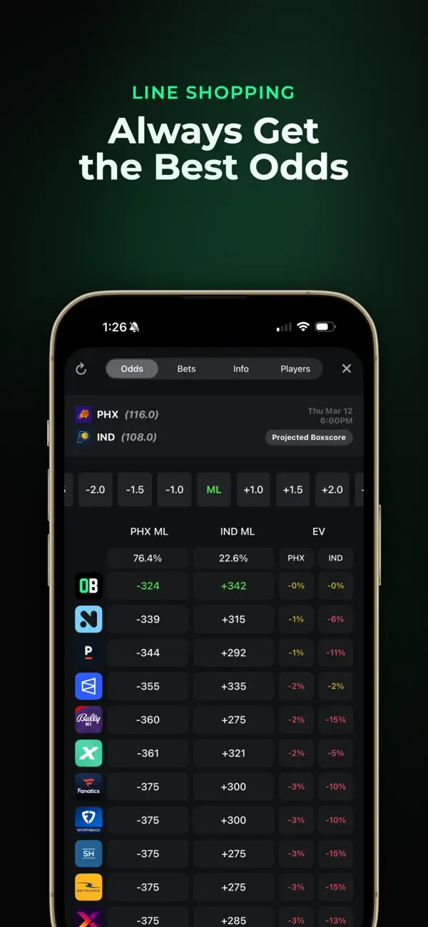Optimal Bet: EV Sports Betting screenshot 4