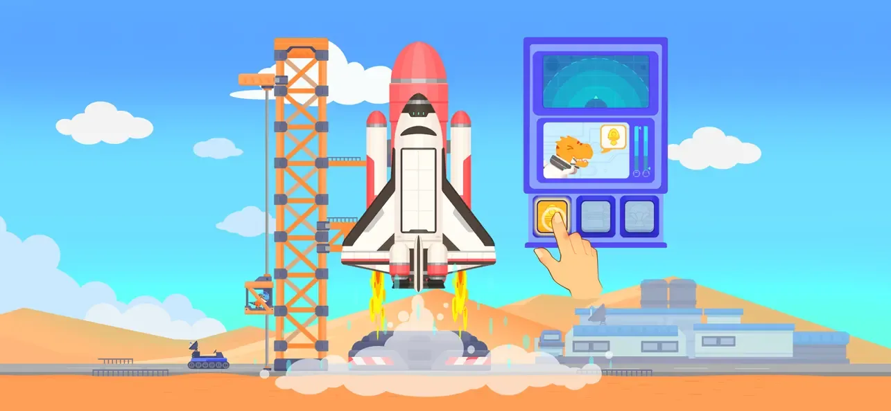Dinosaur Rocket Games for kids screenshot 1