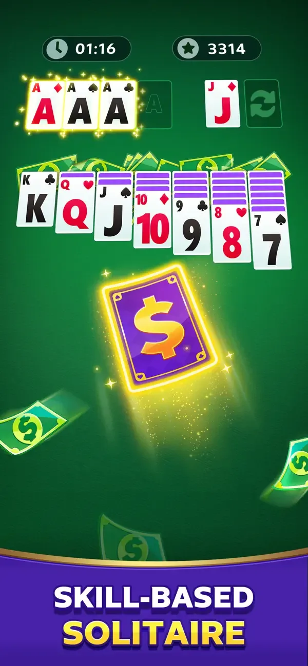 Solitaire Clash: Win Real Cash screenshot 1