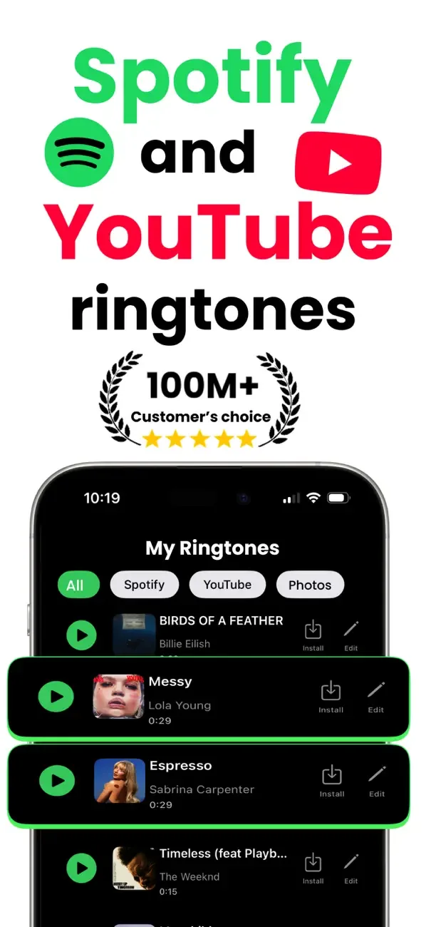 iRingtone: Spotify & YouTube screenshot 1