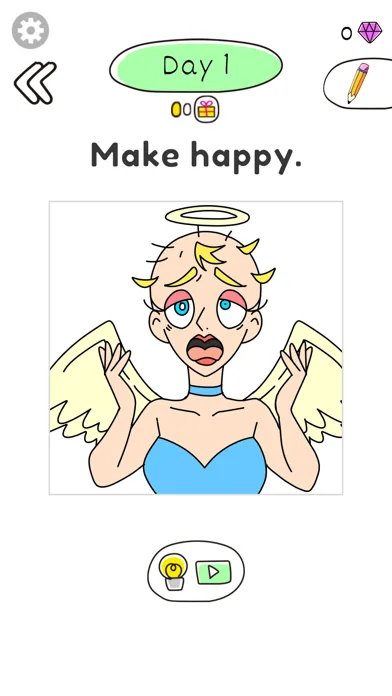 Draw Happy Angel : Puzzle Game screenshot 1